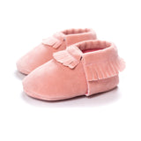 PU Suede Leather Newborn Baby Boy Girl Baby Moccasins Soft Moccs Shoes Bebe Fringe Soft Soled Non-slip Footwear Crib Shoes