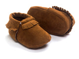 PU Suede Leather Newborn Baby Boy Girl Baby Moccasins Soft Moccs Shoes Bebe Fringe Soft Soled Non-slip Footwear Crib Shoes
