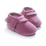 PU Suede Leather Newborn Baby Boy Girl Baby Moccasins Soft Moccs Shoes Bebe Fringe Soft Soled Non-slip Footwear Crib Shoes