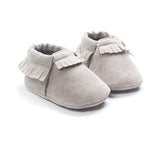 PU Suede Leather Newborn Baby Boy Girl Baby Moccasins Soft Moccs Shoes Bebe Fringe Soft Soled Non-slip Footwear Crib Shoes